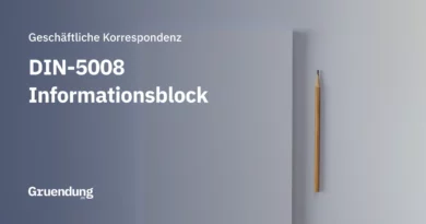 Informationsblock im Brief nach DIN 5008