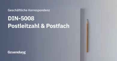 Postleitzahl und Postfach nach DIN 5008