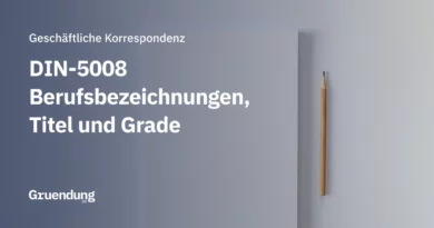 Berufsbezeichnungen, Titel und Grade nach DIN 5008